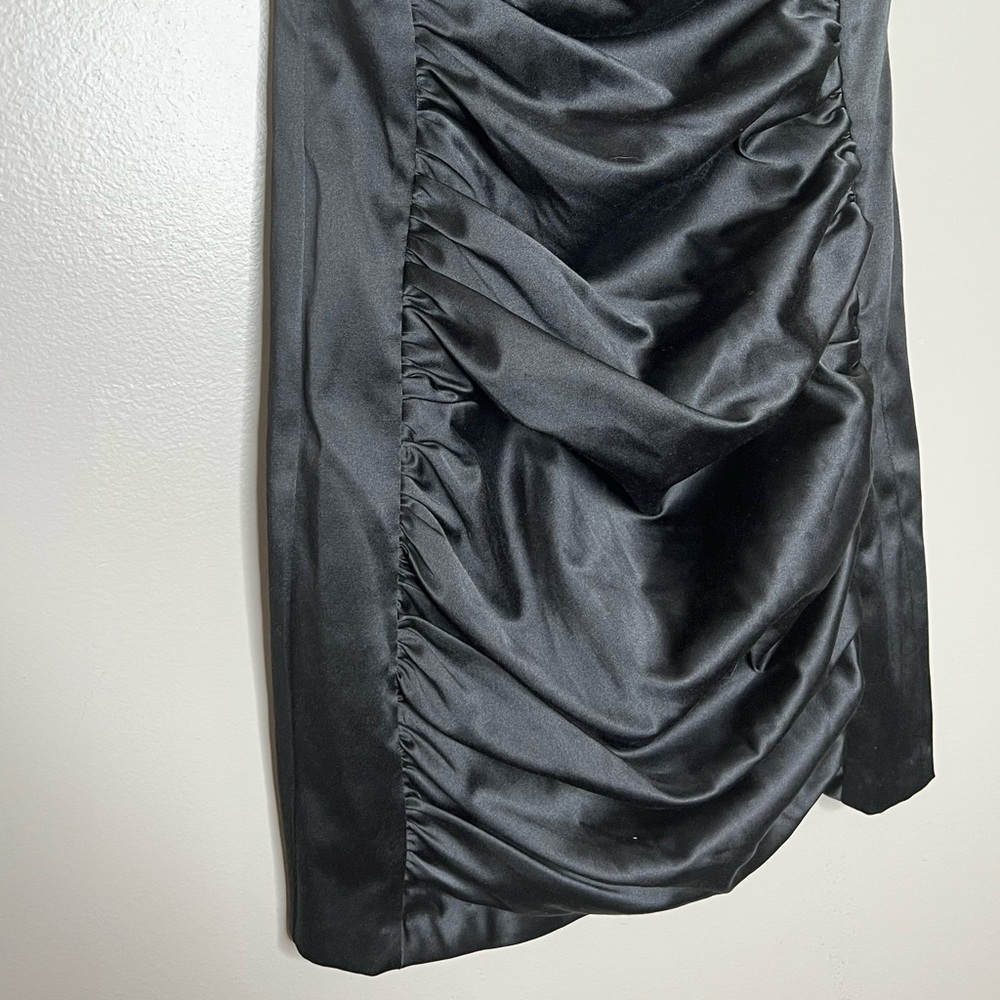 Jessica McClintock Gunne Sax Little Black Mini Dress Sexy Cocktail Party Vintage - Picture 3 of 12